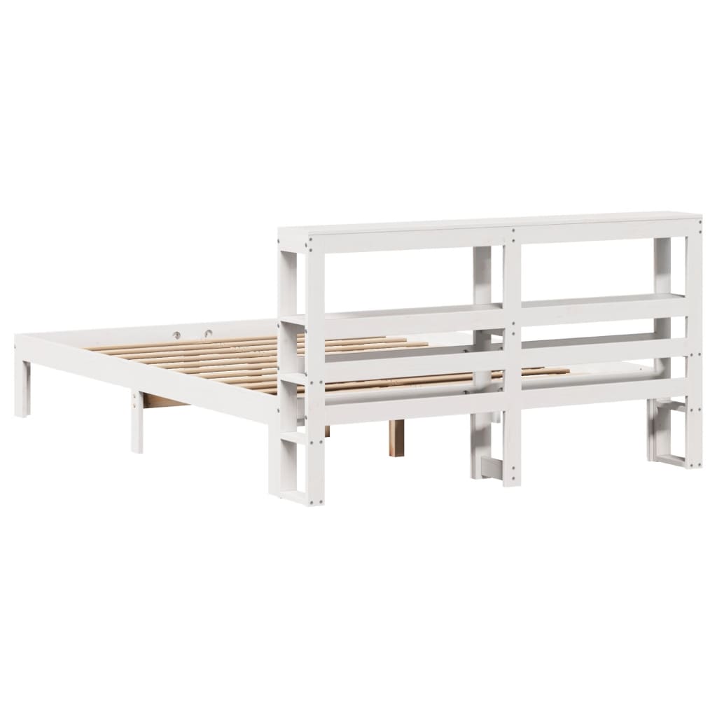 vidaXL Bed Frame with Headboard without Mattress White 120x190 cm Small Double