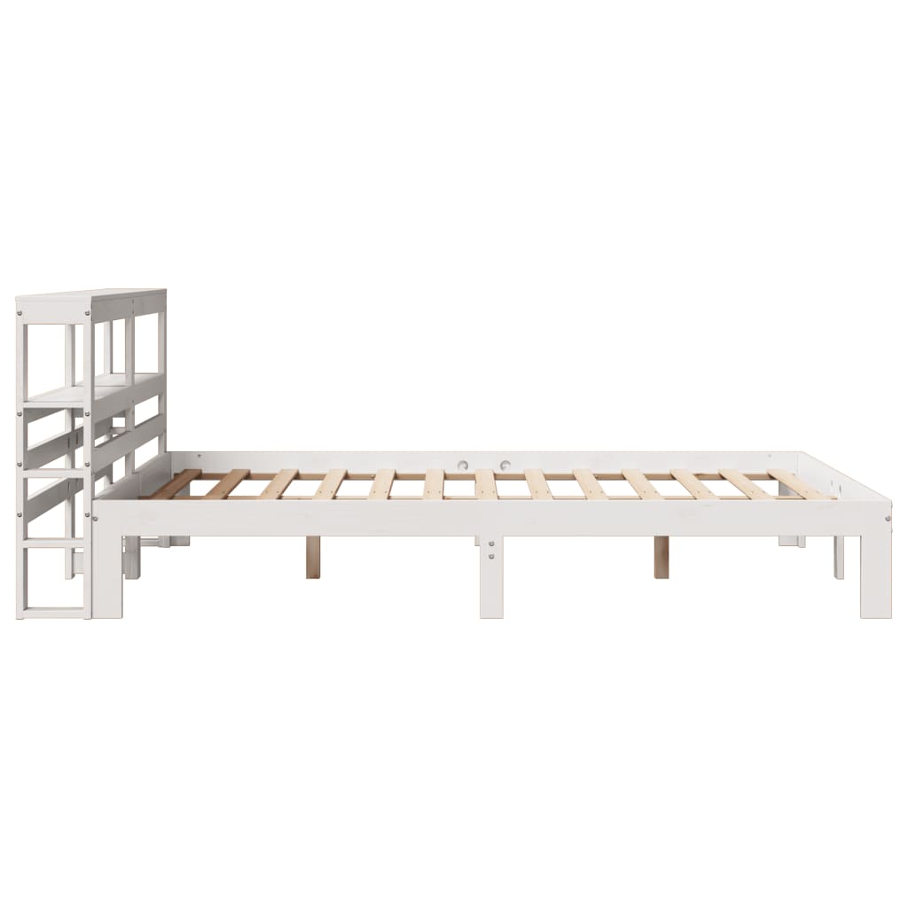 vidaXL Bed Frame with Headboard without Mattress White 140x190 cm