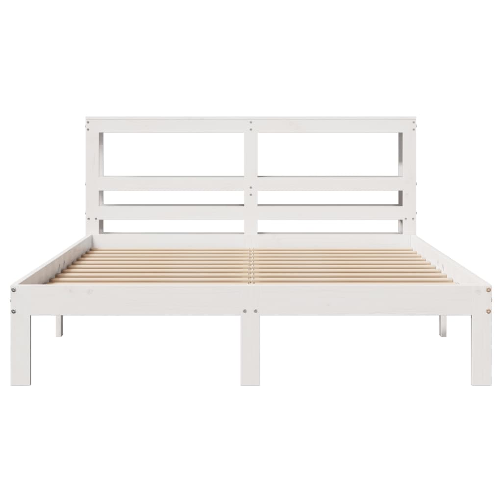 vidaXL Bed Frame with Headboard without Mattress White 120x200 cm