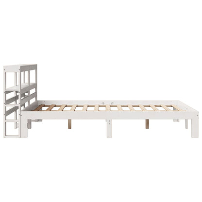 vidaXL Bed Frame with Headboard without Mattress White 150x200 cm King Size