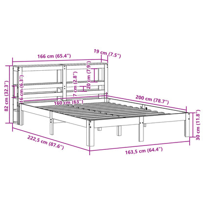 vidaXL Bed Frame with Headboard without Mattress 160x200 cm