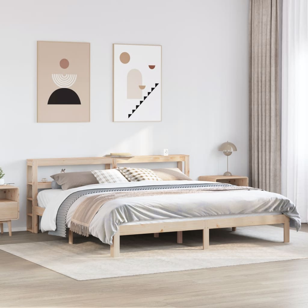 vidaXL Bed Frame with Headboard without Mattress 180x200 cm Super King