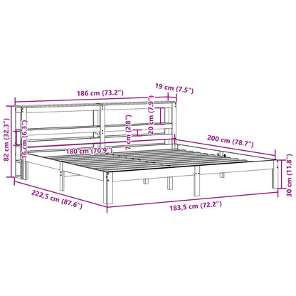 vidaXL Bed Frame with Headboard without Mattress White 180x200 cm Super King