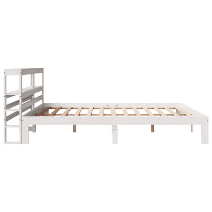 vidaXL Bed Frame with Headboard without Mattress White 200x200 cm