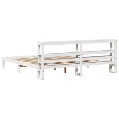 vidaXL Bed Frame with Headboard without Mattress White 200x200 cm