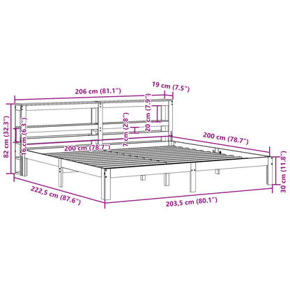 vidaXL Bed Frame with Headboard without Mattress White 200x200 cm