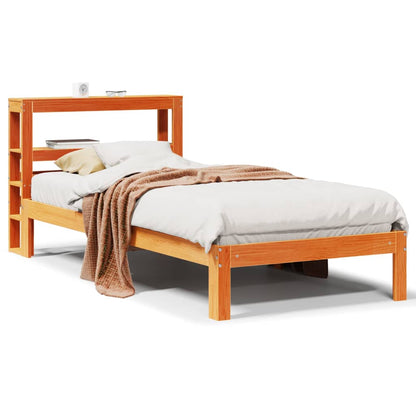 vidaXL Bed Frame without Mattress Wax Brown 75x190 cm Small Single Solid Wood Pine