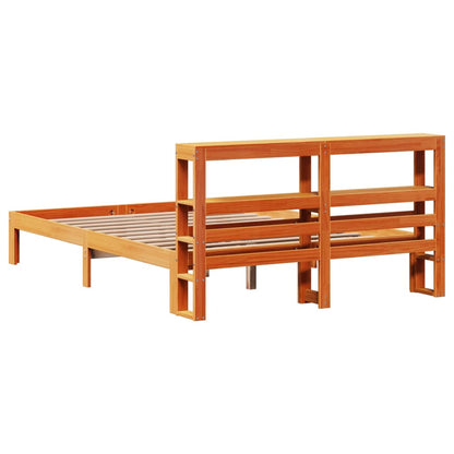 vidaXL Bed Frame without Mattress Wax Brown 120x190 cm Small Double Solid Wood Pine