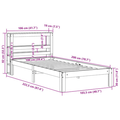 vidaXL Bed Frame without Mattress Wax Brown 100x200 cm Solid Wood Pine