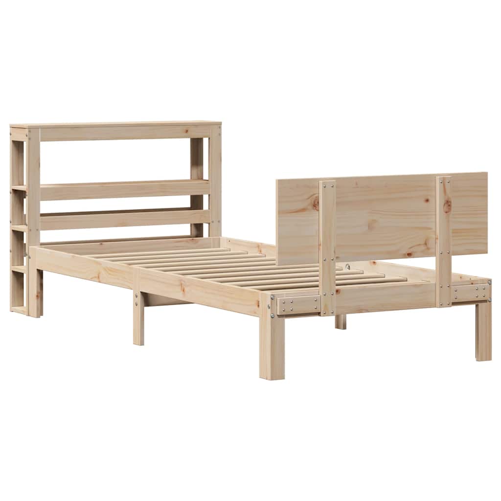 vidaXL Bed Frame with Headboard without Mattress 90x190 cm Single