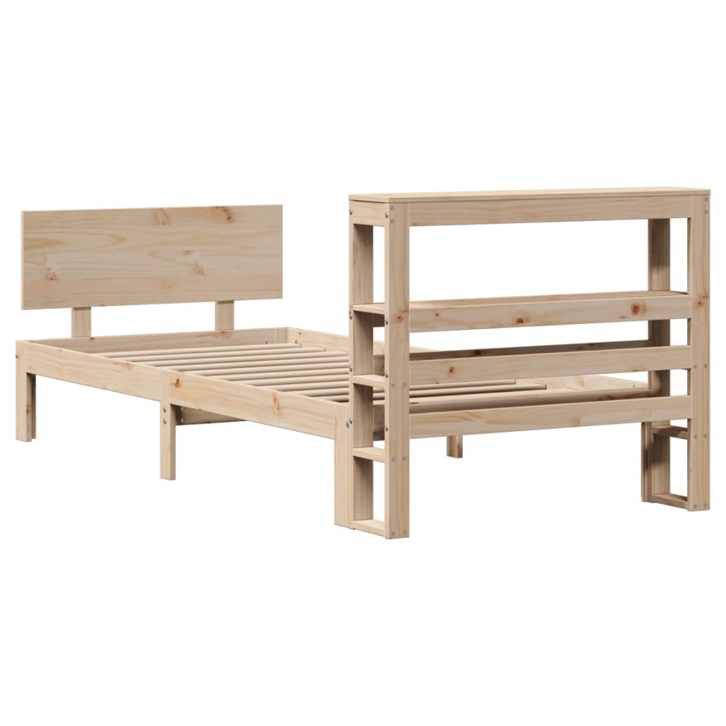 vidaXL Bed Frame with Headboard without Mattress 90x190 cm Single