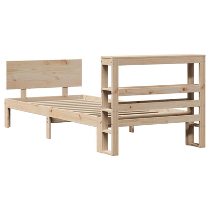 vidaXL Bed Frame with Headboard without Mattress 90x190 cm Single