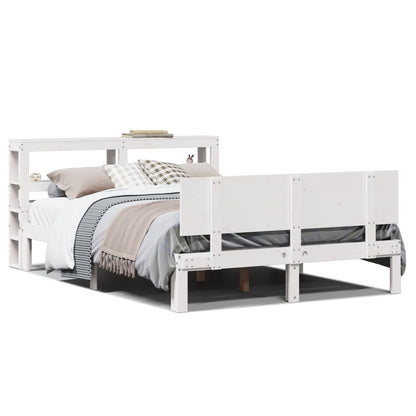 vidaXL Bed Frame with Headboard without Mattress White 120x190 cm Small Double