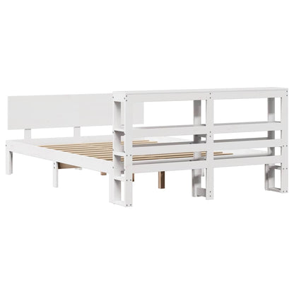 vidaXL Bed Frame with Headboard without Mattress White 120x190 cm Small Double