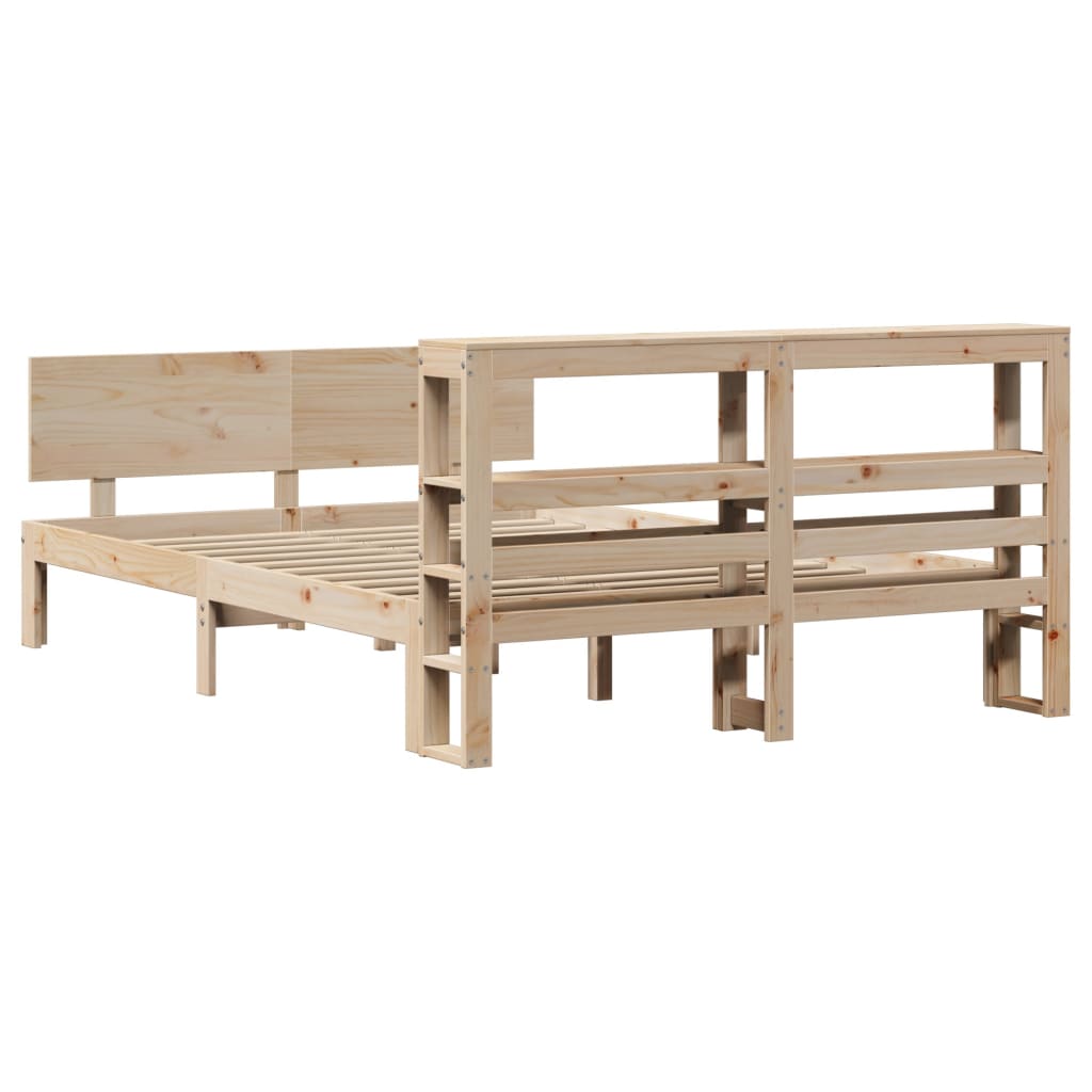 vidaXL Bed Frame with Headboard without Mattress 140x190 cm