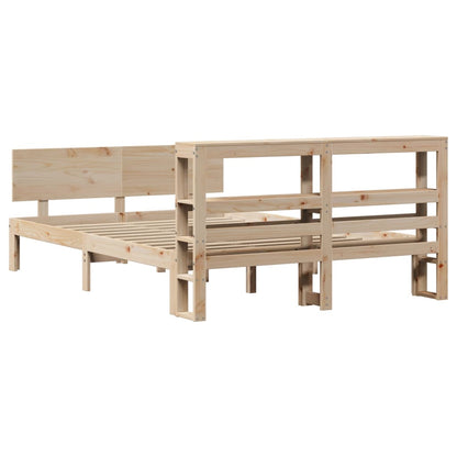 vidaXL Bed Frame with Headboard without Mattress 140x190 cm