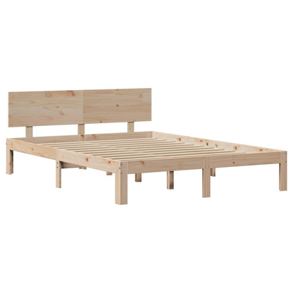 vidaXL Bed Frame with Headboard without Mattress 140x190 cm