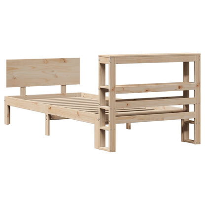 vidaXL Bed Frame with Headboard without Mattress 90x200 cm