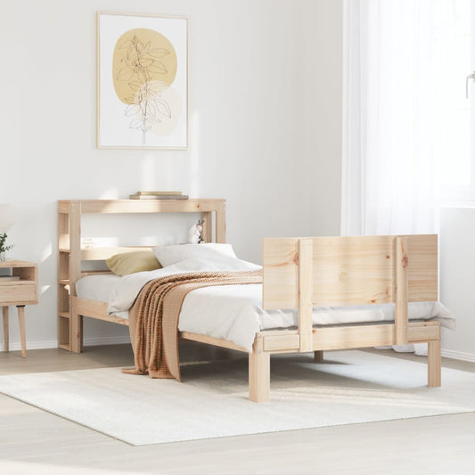 vidaXL Bed Frame with Headboard without Mattress 90x200 cm
