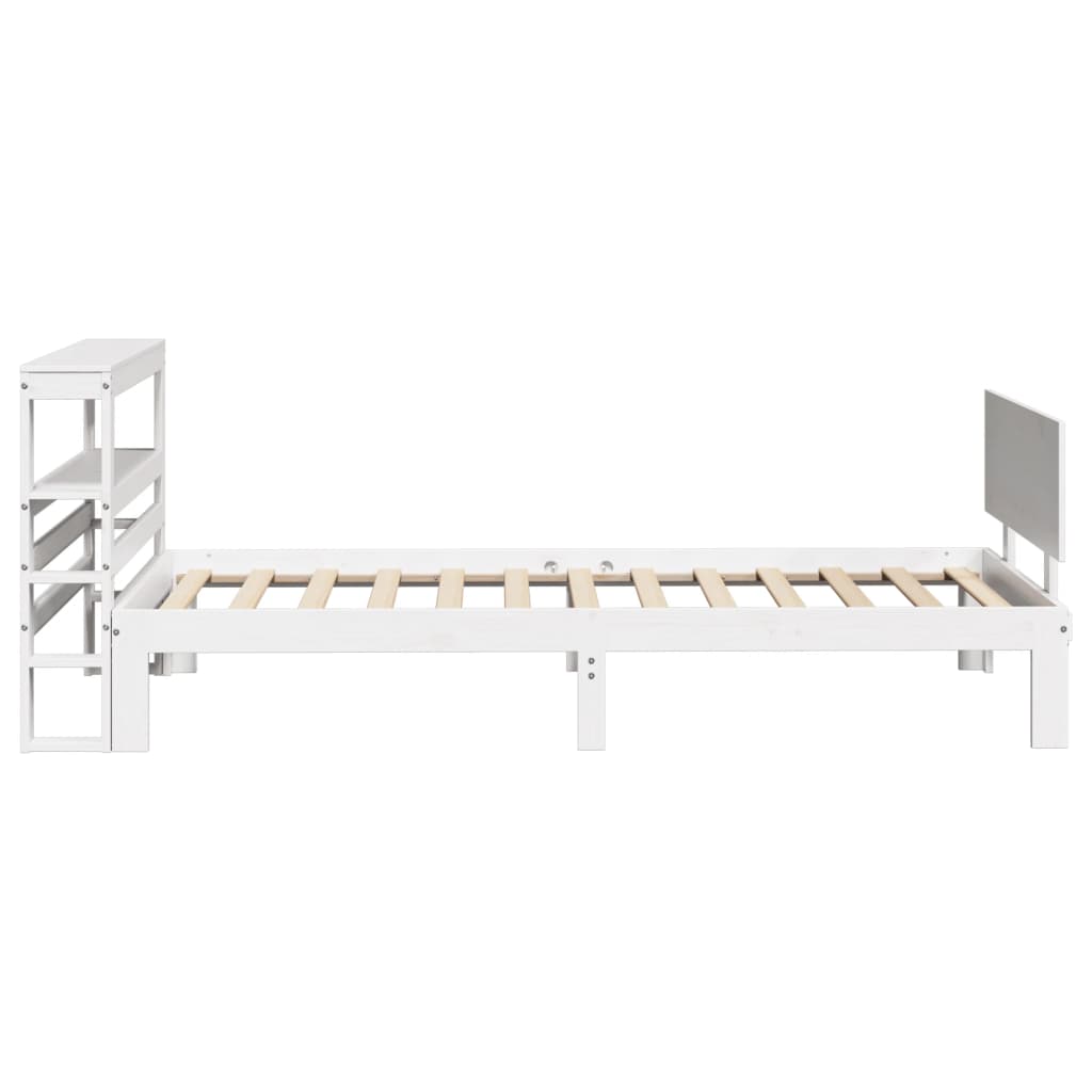 vidaXL Bed Frame with Headboard without Mattress White 90x200 cm