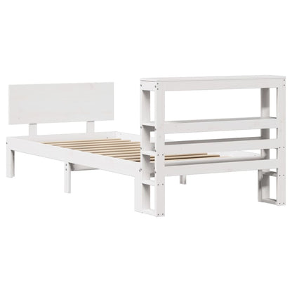 vidaXL Bed Frame with Headboard without Mattress White 90x200 cm