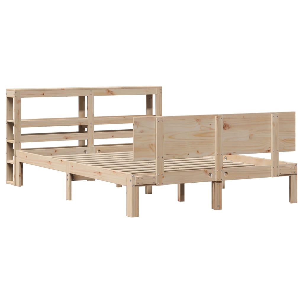 vidaXL Bed Frame with Headboard without Mattress 120x200 cm