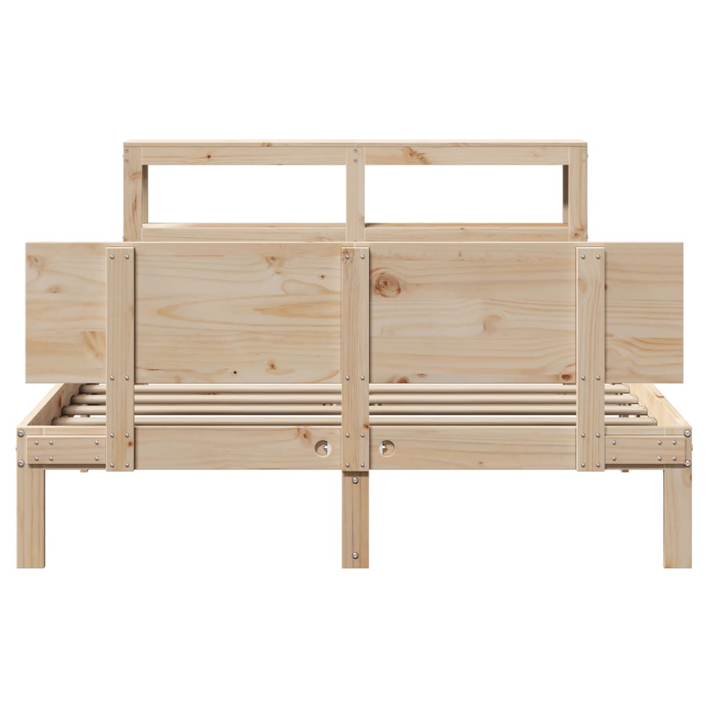 vidaXL Bed Frame with Headboard without Mattress 120x200 cm