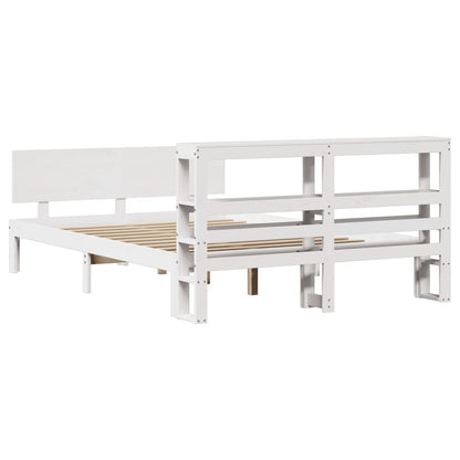 vidaXL Bed Frame with Headboard without Mattress White 120x200 cm