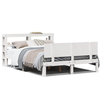 vidaXL Bed Frame with Headboard without Mattress White 150x200 cm King Size