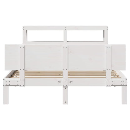 vidaXL Bed Frame with Headboard without Mattress White 150x200 cm King Size