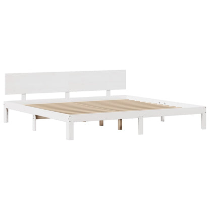 vidaXL Bed Frame with Headboard without Mattress White 180x200 cm Super King