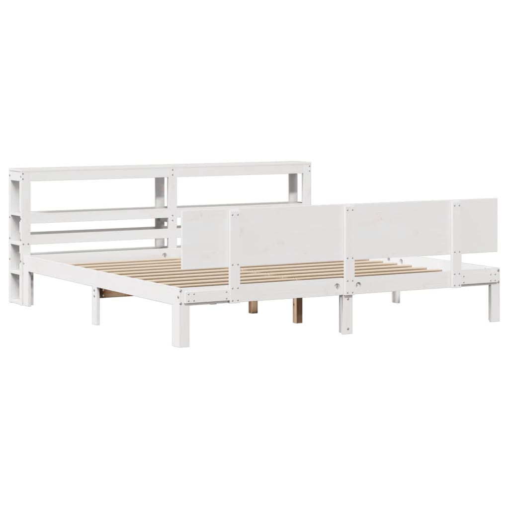 vidaXL Bed Frame with Headboard without Mattress White 200x200 cm