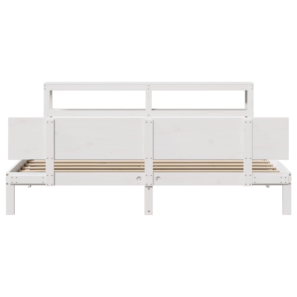vidaXL Bed Frame with Headboard without Mattress White 200x200 cm