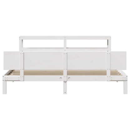 vidaXL Bed Frame with Headboard without Mattress White 200x200 cm