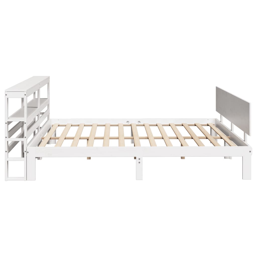 vidaXL Bed Frame with Headboard without Mattress White 200x200 cm