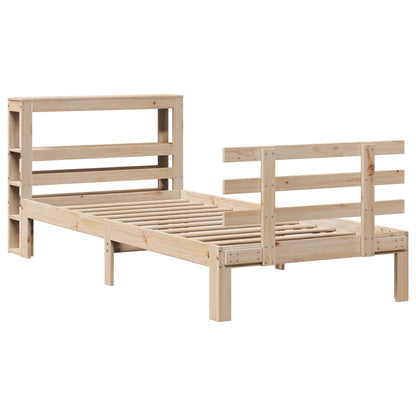 vidaXL Bed Frame with Headboard without Mattress 75x190 cm Small Single