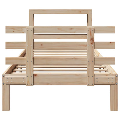 vidaXL Bed Frame with Headboard without Mattress 75x190 cm Small Single