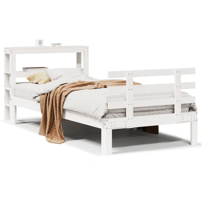 vidaXL Bed Frame with Headboard without Mattress White 75x190 cm Small Single