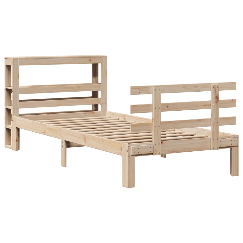 vidaXL Bed Frame with Headboard without Mattress 90x190 cm Single