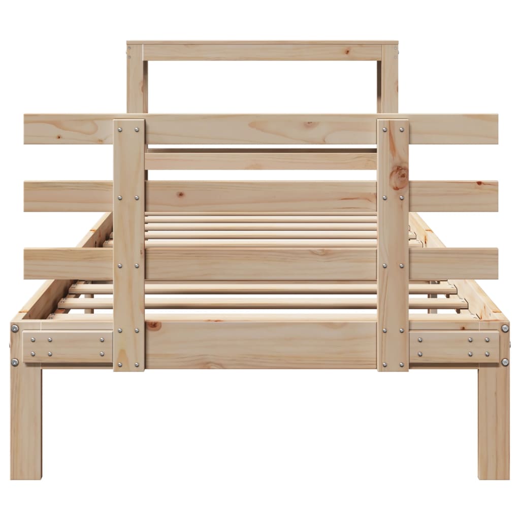 vidaXL Bed Frame with Headboard without Mattress 90x190 cm Single