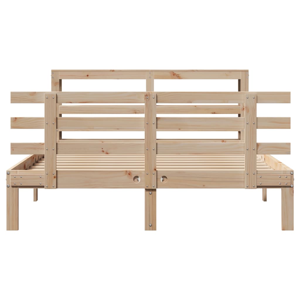 vidaXL Bed Frame with Headboard without Mattress 140x190 cm