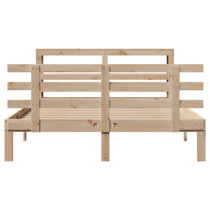 vidaXL Bed Frame with Headboard without Mattress 140x190 cm