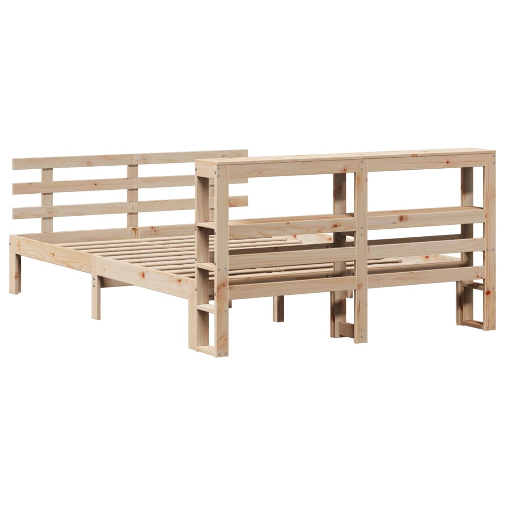 vidaXL Bed Frame with Headboard without Mattress 140x190 cm