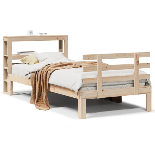 vidaXL Bed Frame with Headboard without Mattress 90x200 cm