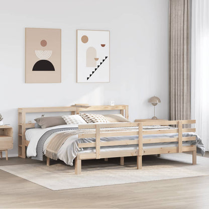 vidaXL Bed Frame with Headboard without Mattress 180x200 cm Super King