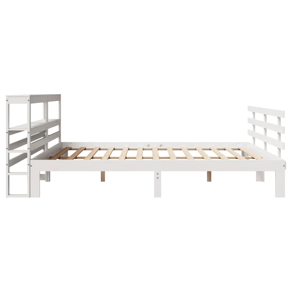 vidaXL Bed Frame with Headboard without Mattress White 200x200 cm