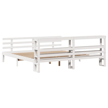 vidaXL Bed Frame with Headboard without Mattress White 200x200 cm