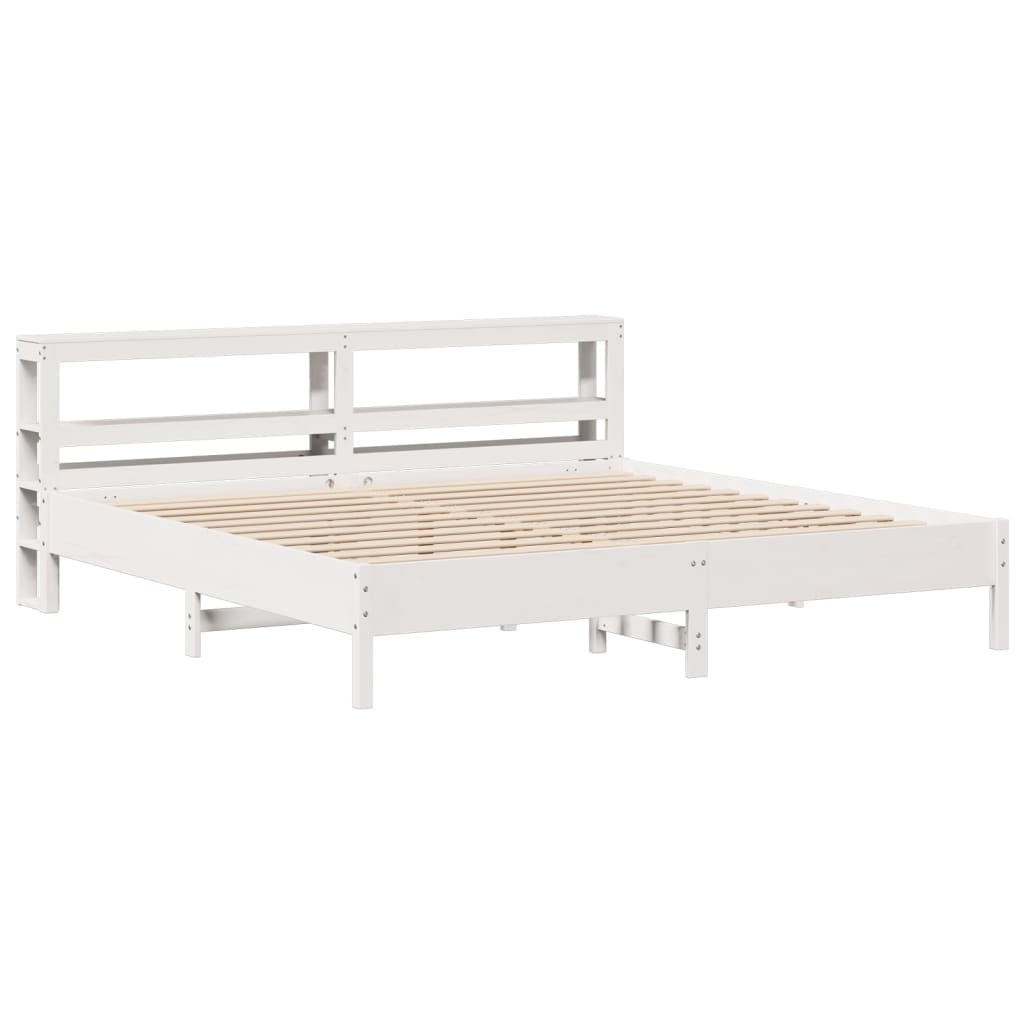vidaXL Bed Frame without Mattress White 200x200 cm Solid Wood Pine