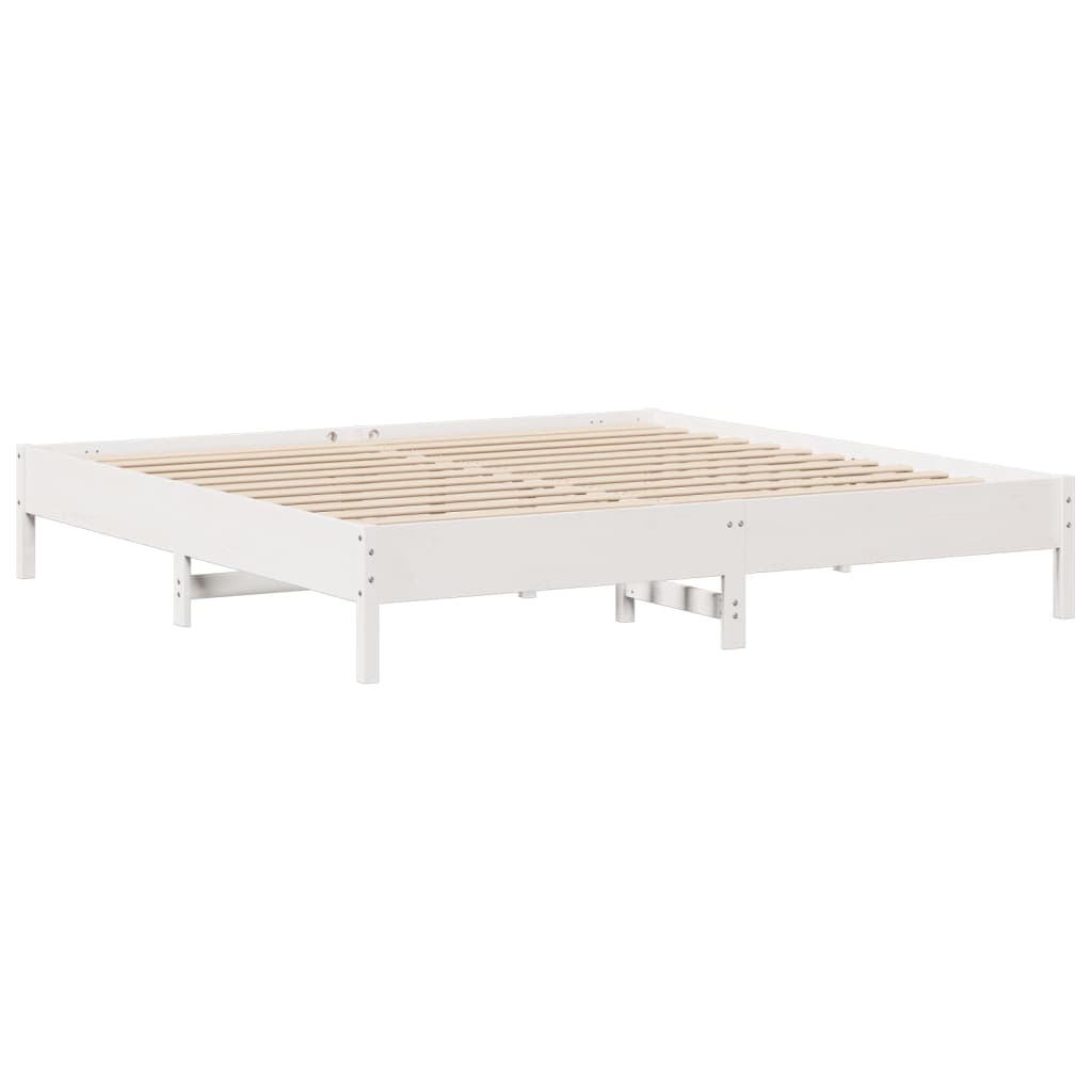 vidaXL Bed Frame without Mattress White 200x200 cm Solid Wood Pine