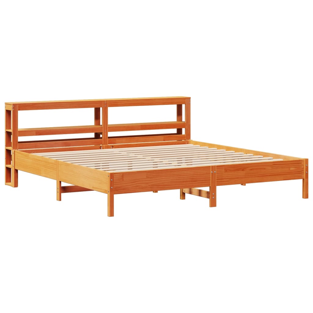 vidaXL Bed Frame without Mattress Wax Brown 200x200 cm Solid Wood Pine